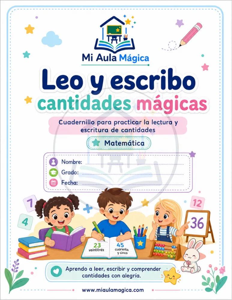 Lectura y escritura de cantidades del 1 al 50