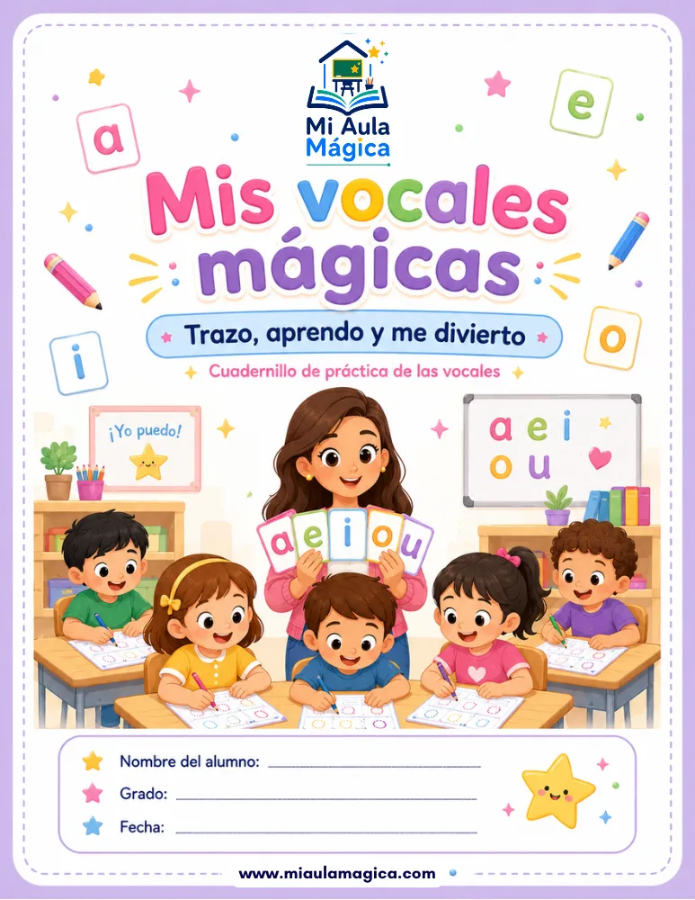 Trazo de vocales para practicar vocales mayúsculas y minúsculas
