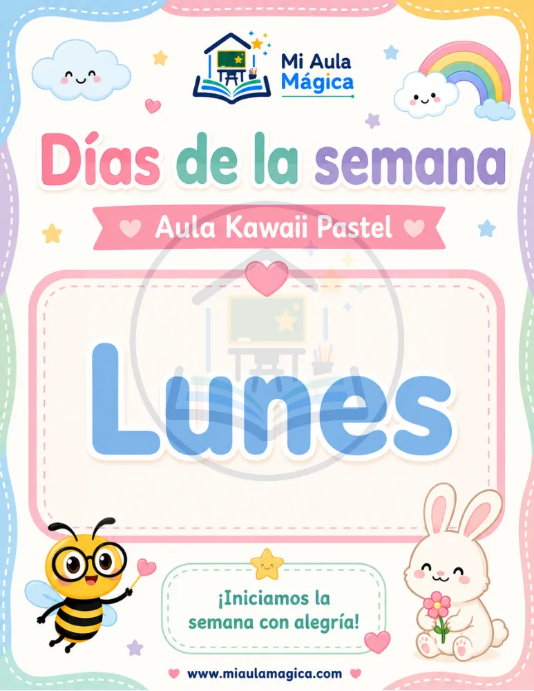 Días de la semana para ambientar el aula