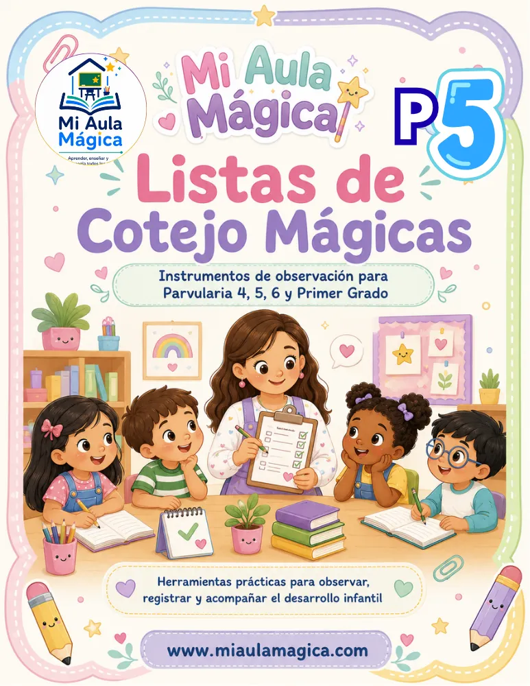Listas de cotejo Parvularia 5 para evaluación formativa