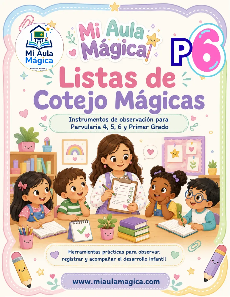 Listas de cotejo Parvularia 6 para evaluación formativa