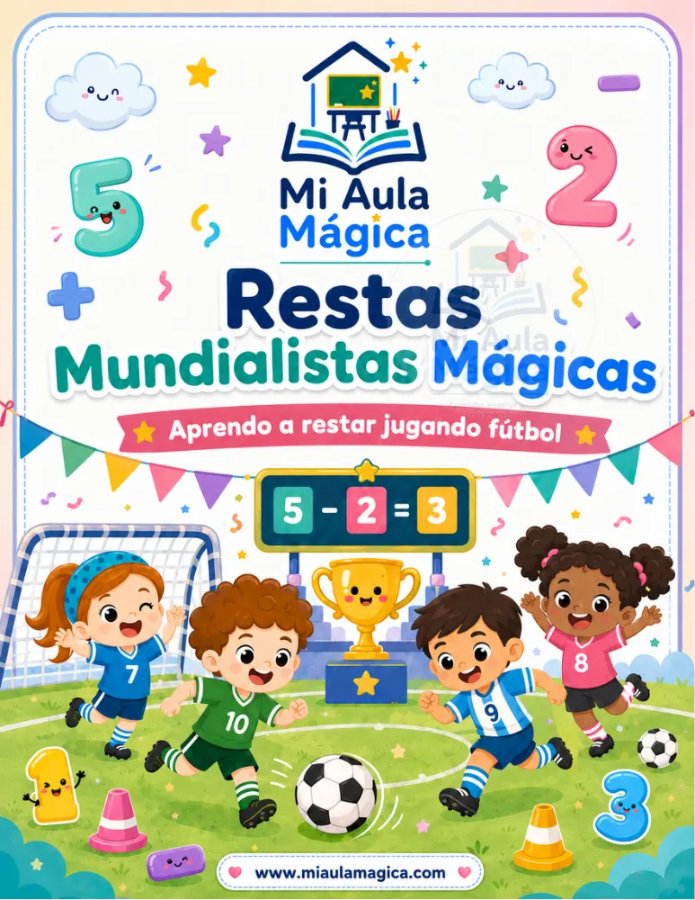 Restas mundialistas para practicar restas sencillas en el aula
