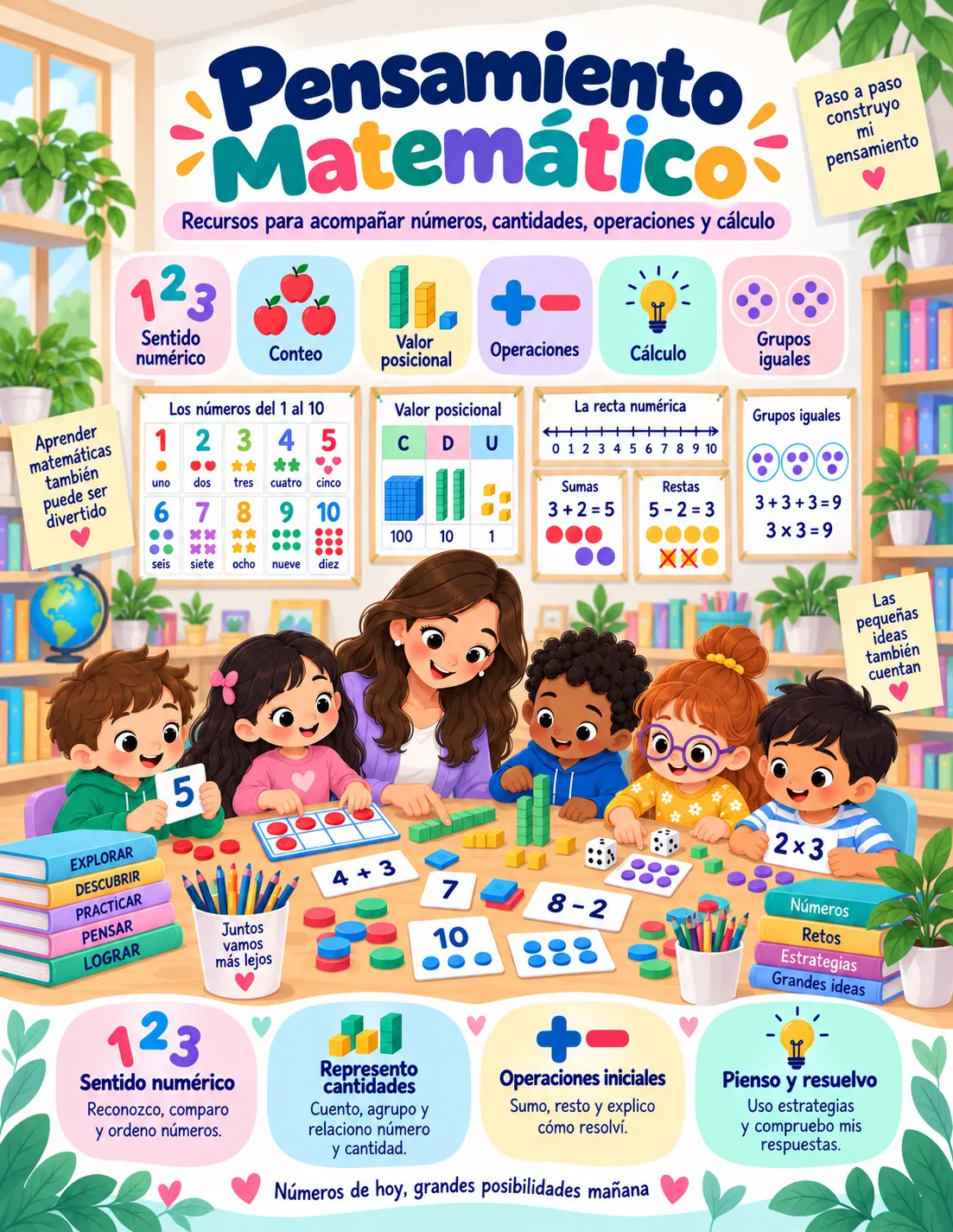 Pensamiento matemático: recursos para trabajar números, cantidades, operaciones y estrategias de cálculo